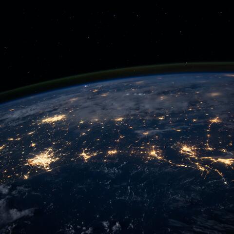lights on the surface of the earth seen from space